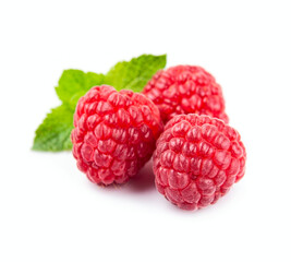 Raspberry with leaves