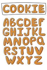 Vector cartoon set of alphabet holidays ginger cookie isolat on white background