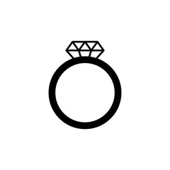 Engagement Ring Vector Design on White Background