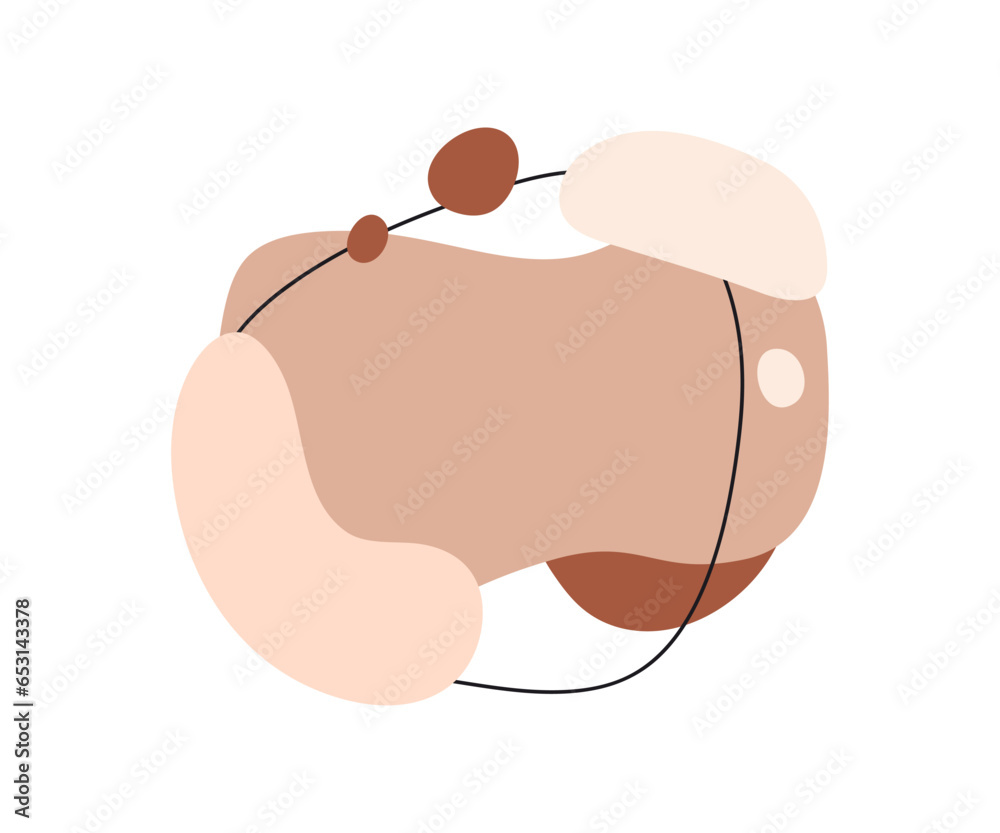 Poster Abstract shapes design. Fluid minimalistic geometric elements, text space. Overlapping circles, spots, modern organic natural composition. Flat graphic vector illustration isolated on white background
