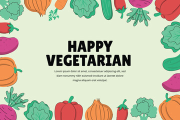 Hand Drawn Vegetable Frame Background