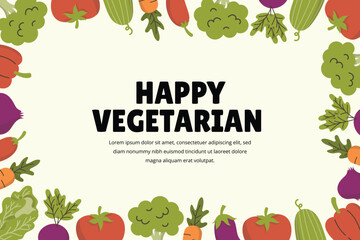 Hand Drawn Vegetable Frame Background