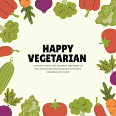 Hand Drawn Vegetable Frame Background