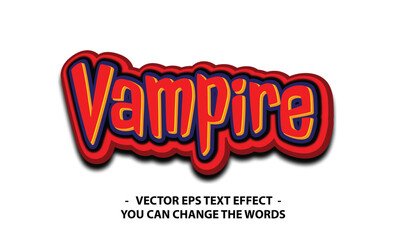 vampire text with effect illustration