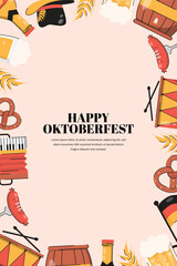Hand Drawn Oktoberfest Frame Background