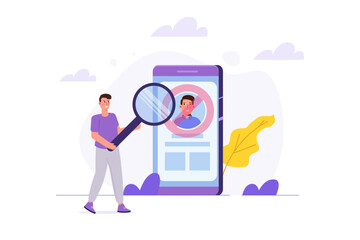 No user found concept. Vector illustrations for banner, website, landing page, flyer.