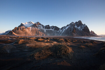 amazing landscape shot of stokksnes peninsula, iceland