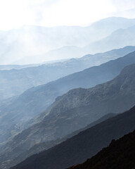 mountain layers in himalayas, nepal