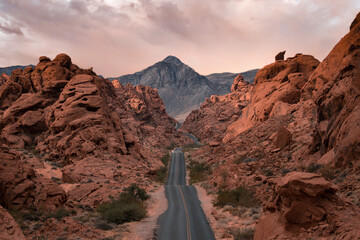 road leading to valley of fire, US