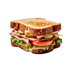 Papier peint photo Snack-bar Grilled Sandwich and cream cheese on transparent background  © Nahin