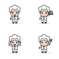 cute chef in white uniform