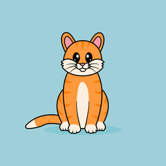 Funny cartoon cats cute orange cat vector design