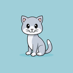 Funny cartoon Cats Cute Gray Cat Vector Design