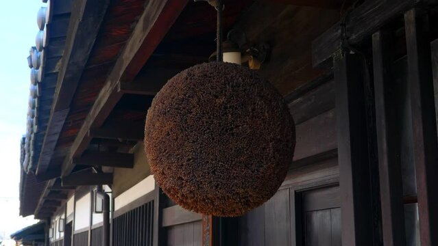 軒先の杉玉（酒林）