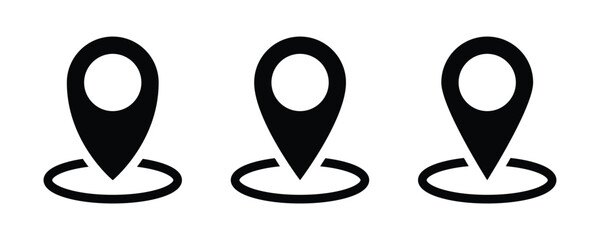 location icon set , map pin icons , location map place marker pointer icon collection set. flat style. png. vector symbols signs - obrazy, fototapety, plakaty