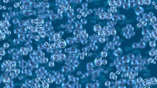 Molecule H2O LOOP TILE Background. This footage is loopable and tileable and can create an infinite seamless background texture.