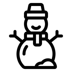 Snowman Line Icon