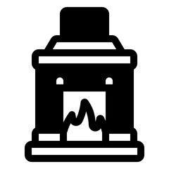 Fireplace Glyph Icon
