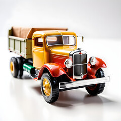 vintage tin toy truck - generative ai