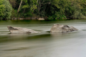 Epic stream with huge rock in it.