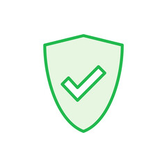 Shield check mark  icon set. Protection approve sign. Safe icon vector