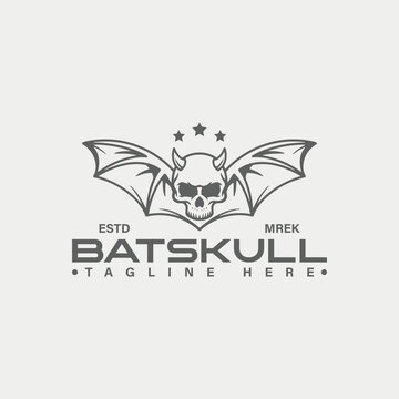 vector bat skull logo template.