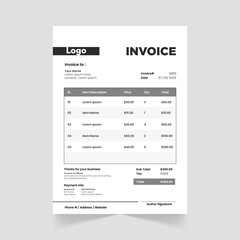 Modern Vector Invoice Design Template