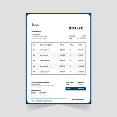 Modern Vector Invoice Design Template
