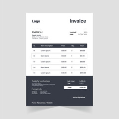 Modern Vector Invoice Design Template