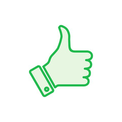 Thumbs up icon set. Hand like. Like icon vector.