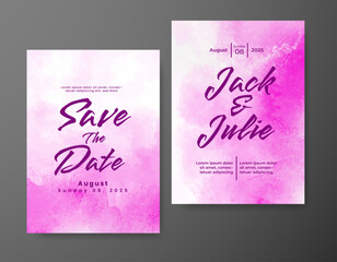 Wedding invitation with abstract watercolor background