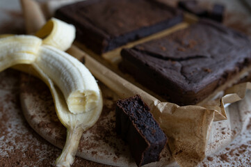 Black bean banana brownies. Healthy gluten free sweet snack. 