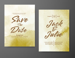 Wedding invitation with abstract watercolor background