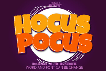 Hocus Pocus Editable Text Effect Flat Gradient Style