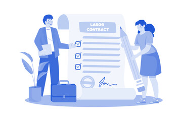 Recruiters sign employment contracts with selected candidates.