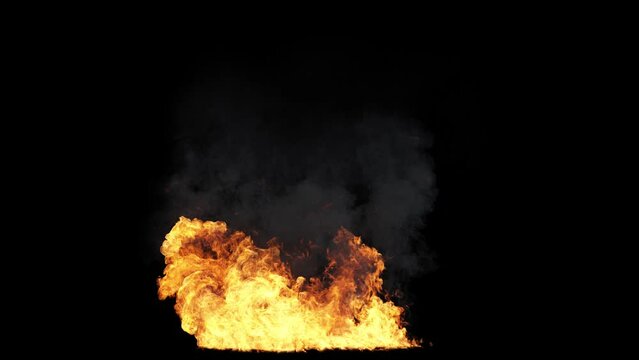 Ground fire slow motion. 3D generated animation fx. Has alpha channel (ProRes, FullHD only) for easy compositing.