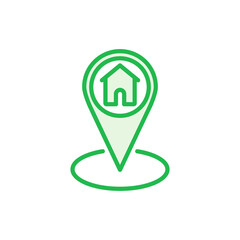 Address icon set. home location icon vector