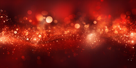 Abstract red shiny glitter Christmas background with copy space - obrazy, fototapety, plakaty