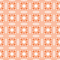 Hand drawn tropical seamless border. Orange