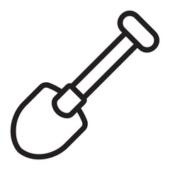 shovel line icon