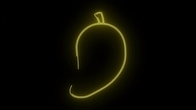 animated mango logo with glowing neon lines