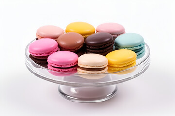 Obraz premium Colorful macarons on a glass plate