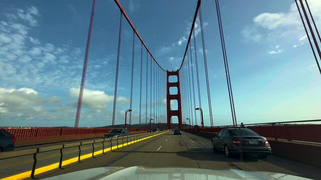 POV road trip Golden Gate Bridge San Francisco 