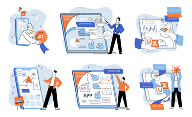Application testing metaphor. Vector illustration. Software testing, defensive line safeguarding from unexpected breakdowns Application testing, crucible where coding errors are uncovered