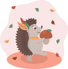 Hedgehog with mushroom