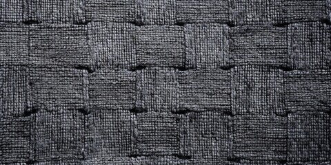 Wool Fabric weaving seamless repeating design. Grey displacement, bump, or height map overlaid with a texture of a wicker rattan mat or thatch twill cloth.