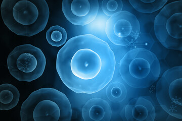 Human cell anatomy on scientific background. 3d illustration..