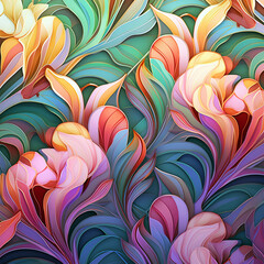 gradient color abstract flowers 