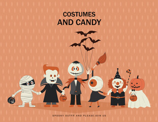 Halloween character vector set.Halloween element set,witch, ghost, spooky castle, mummy, skeleton, funny pumpkins.Vector illustrations. - 653170981