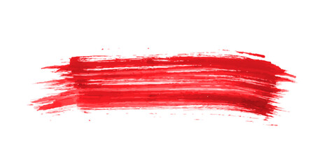 Hand made watercolor  red paint strokes brush , for different design uses, lettering or splash .